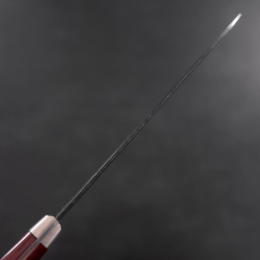 Petty Stainless Clad Blue Super Kurouchi Tsuchime Red Western Handle 150mm