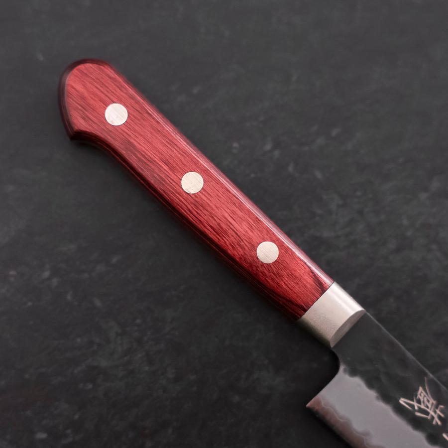 Petty Stainless Clad Blue Super Kurouchi Tsuchime Red Western Handle 150mm