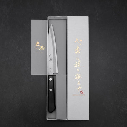 Petty VG-1 Polished Western Black Handle 145mm (Tsuba-nashi)