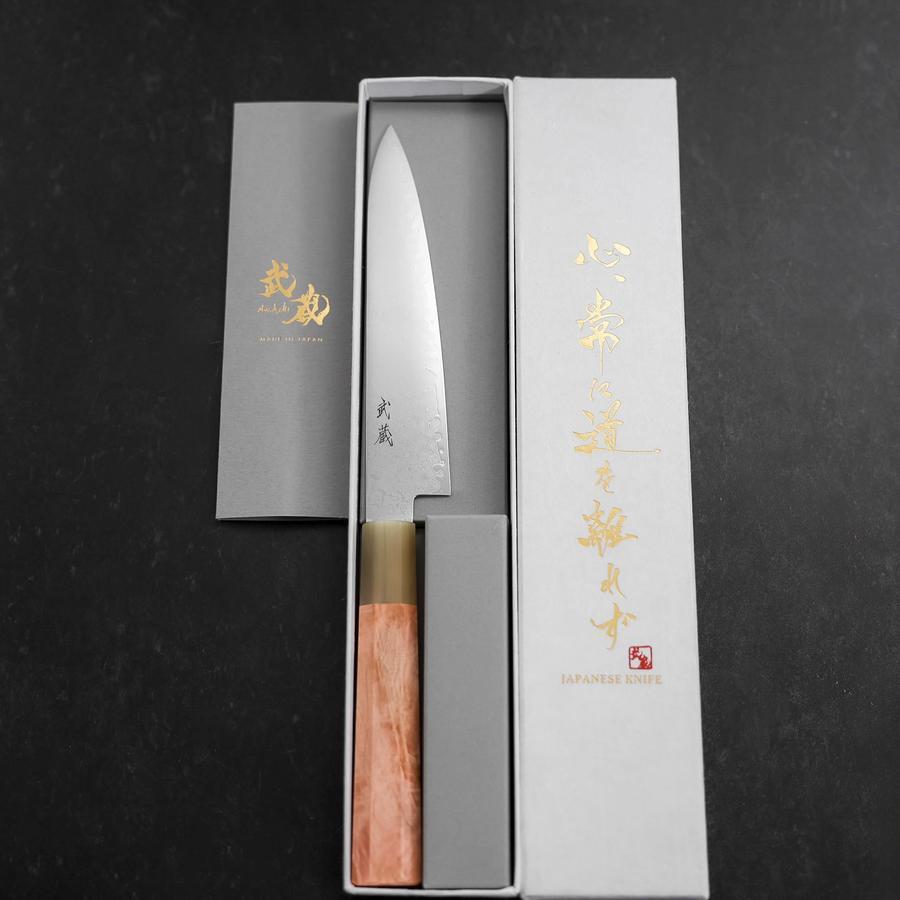 Petty VG-10 Damascus Buffalo Light Pink Maple Handle 150mm