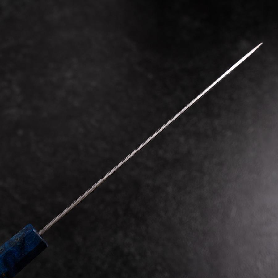 Petty VG-10 Mirror Tsuchime Damascus Blue Birch Handle 150mm (5.9”)-[Musashi]-[Japanese-Kitchen-Knives]