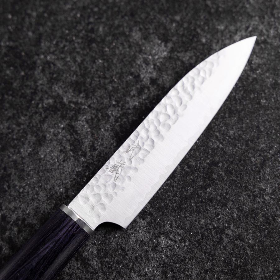 Petty VG-10 Tsuchime Oval Purple Handle 120mm (4.7”)-[Musashi]-[Japanese-Kitchen-Knives]