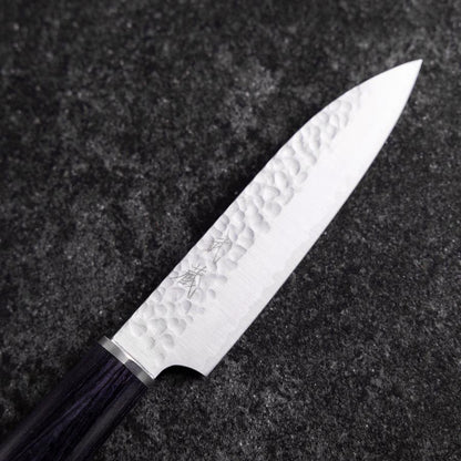 Petty VG-10 Tsuchime Oval Purple Handle 120mm (4.7”)-[Musashi]-[Japanese-Kitchen-Knives]
