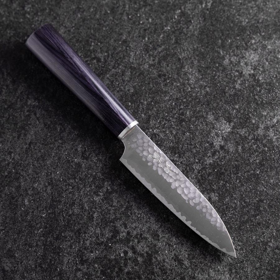 Petty VG-10 Tsuchime Oval Purple Handle 120mm (4.7”)-[Musashi]-[Japanese-Kitchen-Knives]