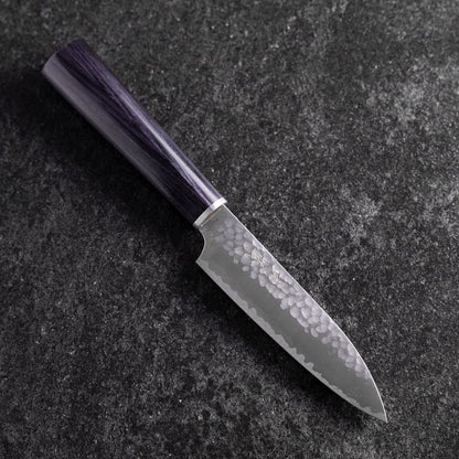 Petty VG-10 Tsuchime Oval Purple Handle 120mm (4.7”)-[Musashi]-[Japanese-Kitchen-Knives]