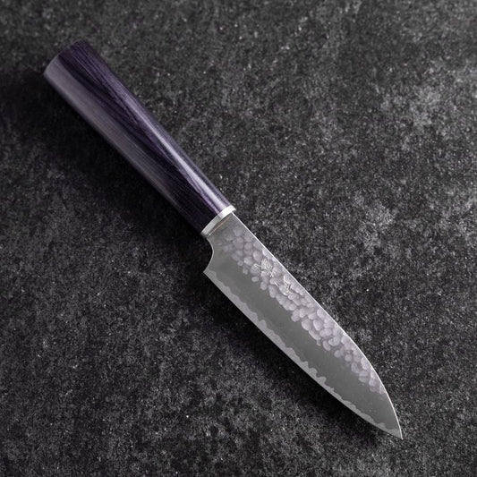Petty VG-10 Tsuchime Oval Purple Handle 120mm (4.7”)-[Musashi]-[Japanese-Kitchen-Knives]