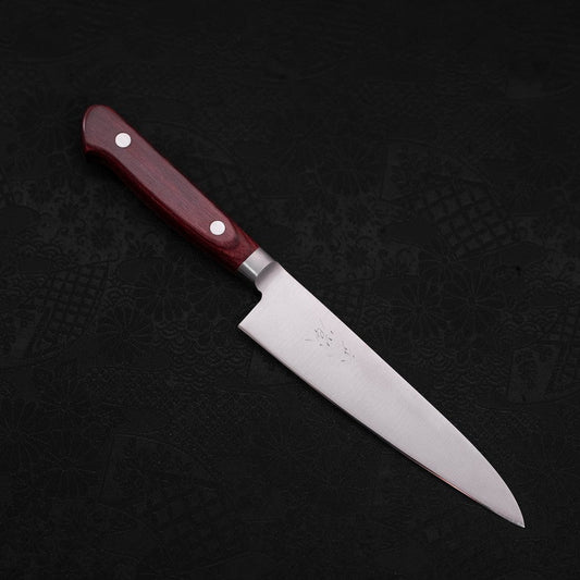Petty knife AUS-8 Polished Western Red Handle 130mm