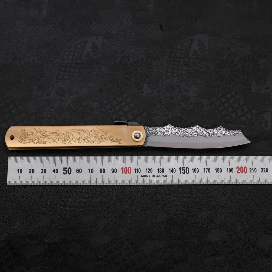 Ryubu-Dragon Brass Higonokami Aogami 120mm