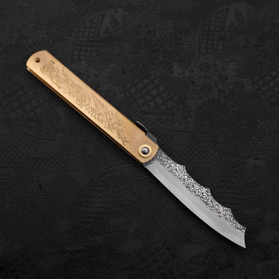 Ryubu-Dragon Brass Higonokami Aogami 120mm