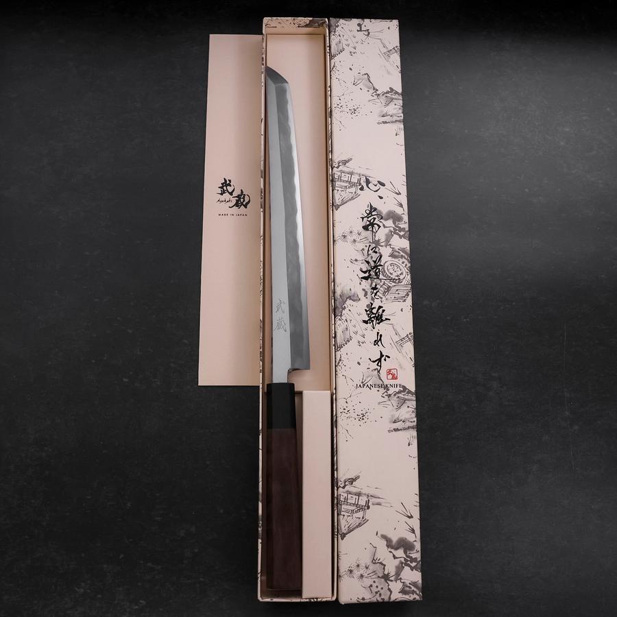 Sakimaru Takohiki Blue Steel #1 Kasumi Buffalo Walnut Handle 270mm