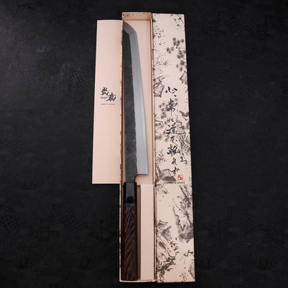 Sakimaru Takohiki Blue Steel #2 Kurouchi Buffalo Wenge Handle 300mm