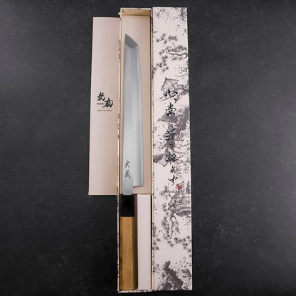 Sakimaru Takohiki White Steel #2 Kasumi Buffalo Teak Handle 270mm