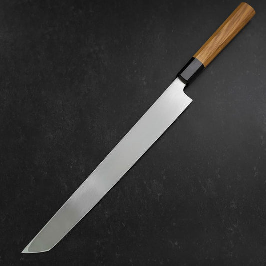 Sakimaru Takohiki White Steel #2 Kasumi Buffalo Teak Handle 300mm