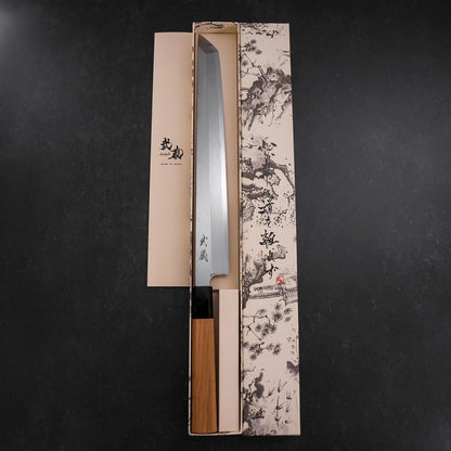 Sakimaru Takohiki White Steel #2 Kasumi Buffalo Teak Handle 300mm