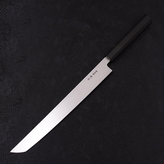 Sakimaru Takohiki White Steel #2 Moon-Fuji Water Honyaki Buffalo Ebony Handle 270mm