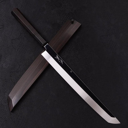 Sakimaru Takohiki White Steel #2 Moon-Fuji Water Honyaki Buffalo Ebony Handle 270mm