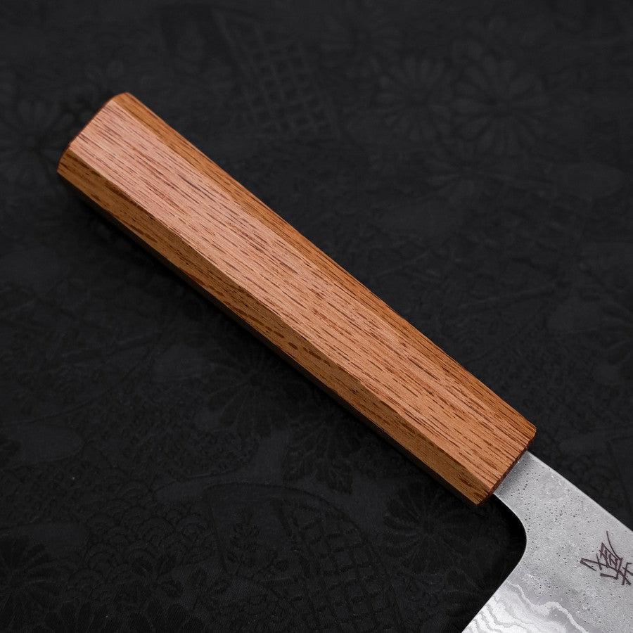Santoku 440C Nashiji Damascus Oak Handle 165mm