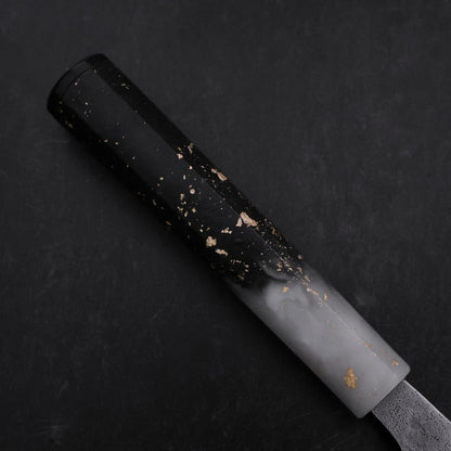 Santoku 440C Nashiji Damascus Ocean White Black Gold Handle 165mm