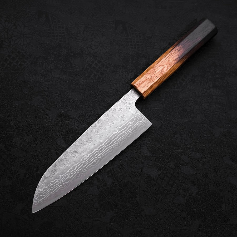Santoku 440C Nashiji Damascus Yaki Urushi Handle 165mm