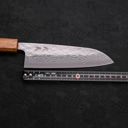 Santoku 440C Nashiji Damascus Yaki Urushi Handle 165mm