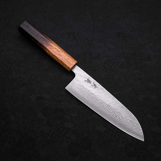 Santoku 440C Nashiji Damascus Yaki Urushi Handle 165mm