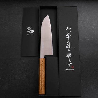 Santoku 440C Polished Oak Handle 165mm