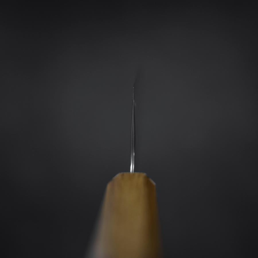 Santoku AUS-10 Mirror Tsuchime Damascus Yaki urushi Handle 165mm