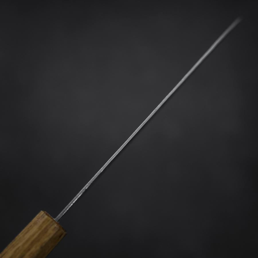 Santoku AUS-10 Mirror Tsuchime Damascus Yaki urushi Handle 165mm