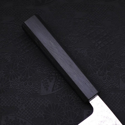 Santoku AUS-10 Nashiji Damascus Dark Blue Urushi Handle 165mm