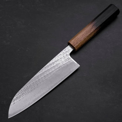 Santoku AUS-10 Nawame Damascus Yaki Handle 165mm