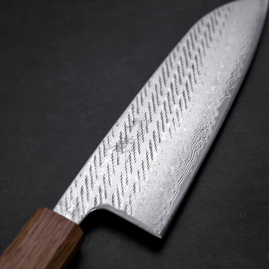 Santoku AUS-10 Nawame Damascus Yaki Handle 165mm