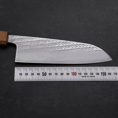 Santoku AUS-10 Nawame Damascus Yaki Handle 165mm