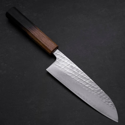 Santoku AUS-10 Nawame Damascus Yaki Handle 165mm