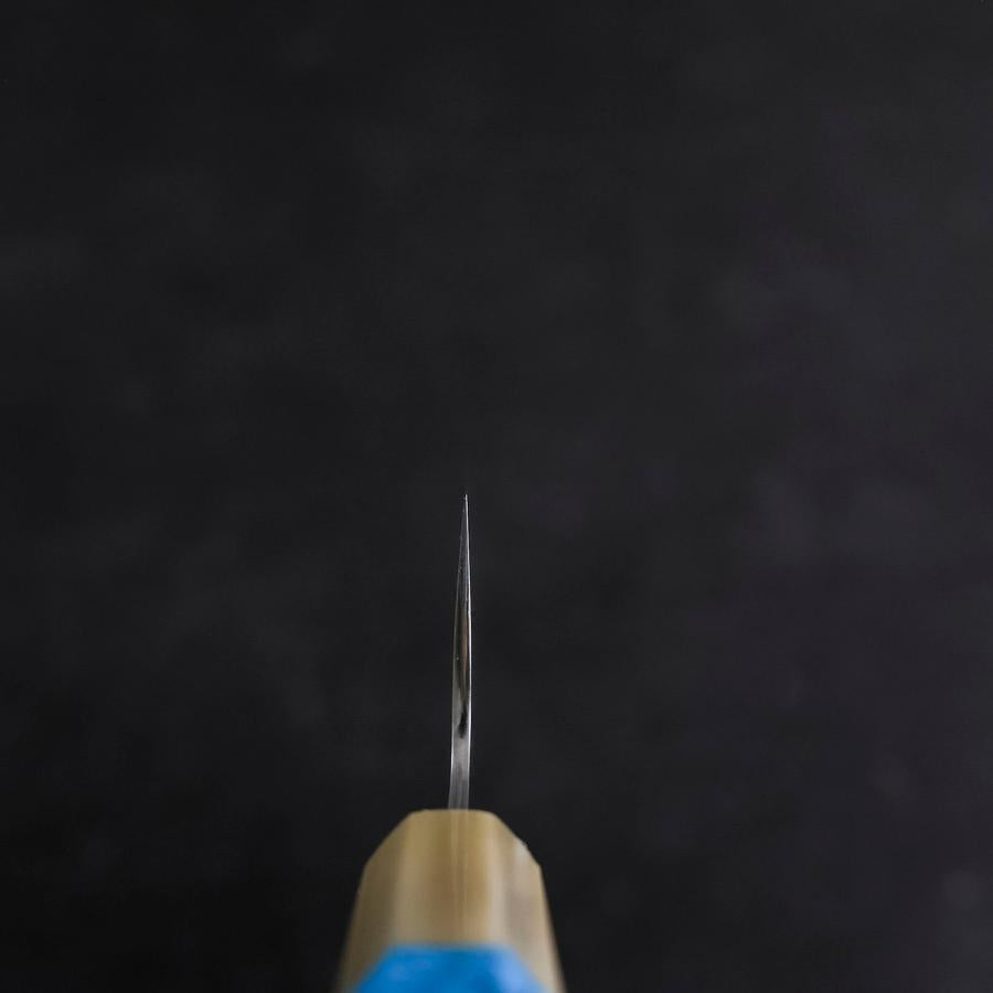 Santoku AUS-10 Nickel Damascus Buffalo Turquoise Handle 170mm