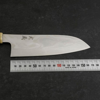 Santoku AUS-10 Nickel Damascus Buffalo Turquoise Handle 170mm