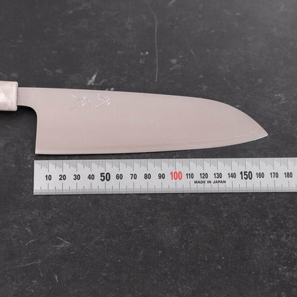 Santoku AUS-10 Polished Ocean Black White Handle 165mm