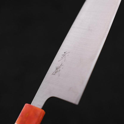 Santoku AUS-10 Polished Ocean Orange & Black Handle 165mm