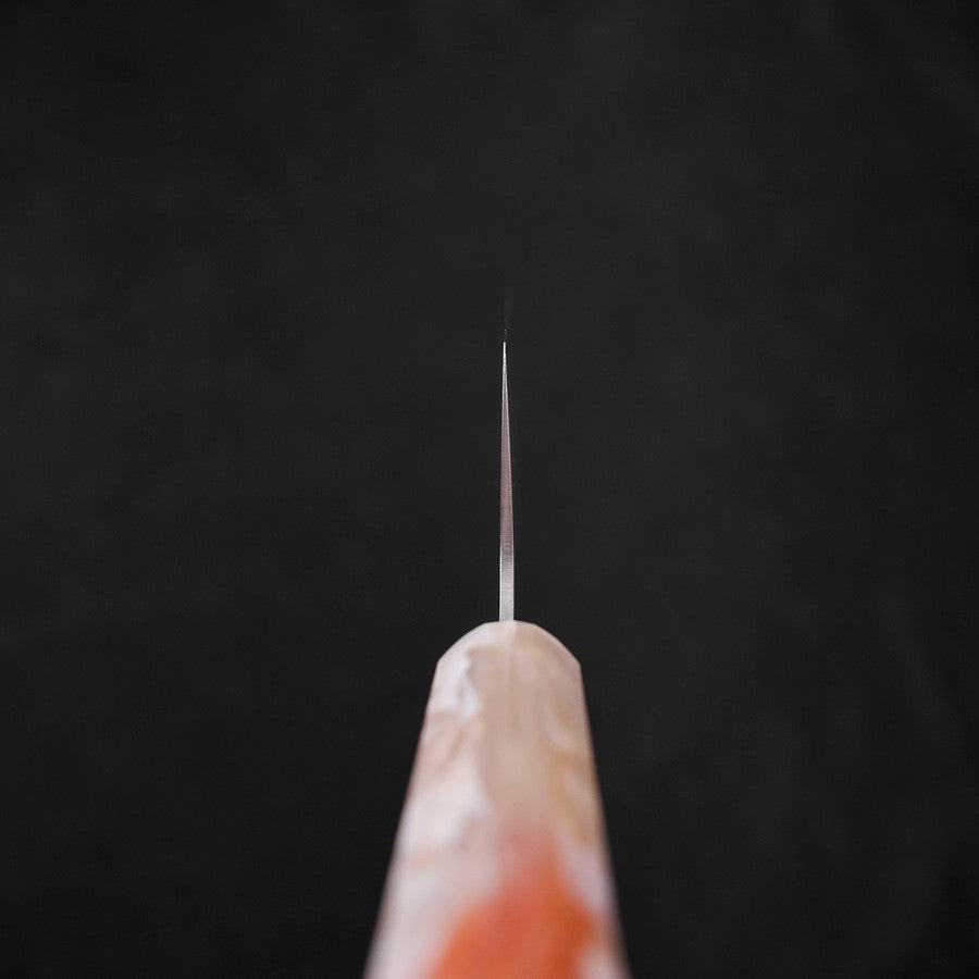 Santoku AUS-10 Polished Ocean Orange & White Handle 165mm