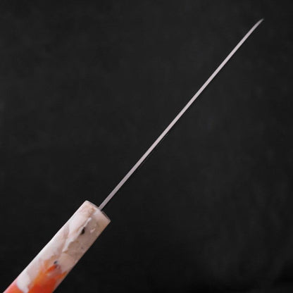 Santoku AUS-10 Polished Ocean Orange & White Handle 165mm