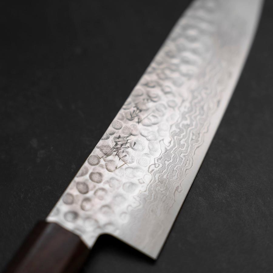 Santoku AUS-10 Tsuchime Damascus Shitan Walnut Handle 180mm