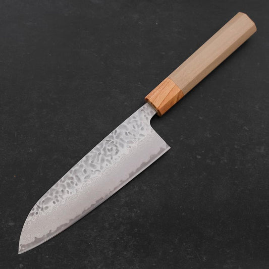Santoku AUS-10 Tsuchime Damascus Zelkova Magnolia Handle 165mm