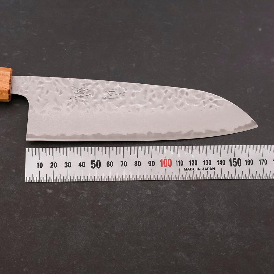 Santoku AUS-10 Tsuchime Damascus Zelkova Magnolia Handle 165mm