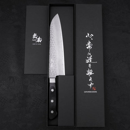 Santoku AUS-10 Tsuchime Western Black Handle 180mm