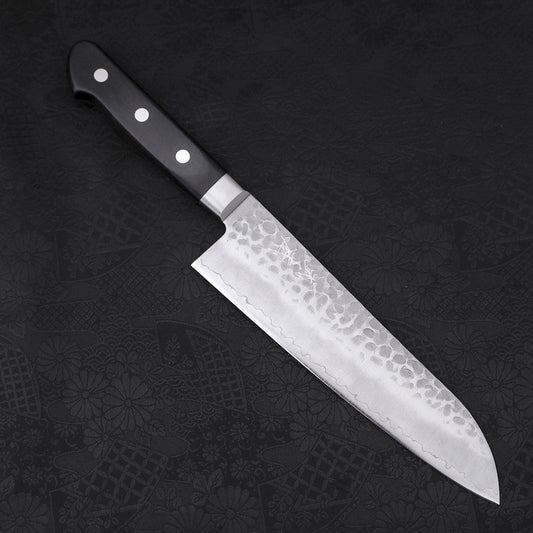 Santoku AUS-10 Tsuchime Western Black Handle 180mm