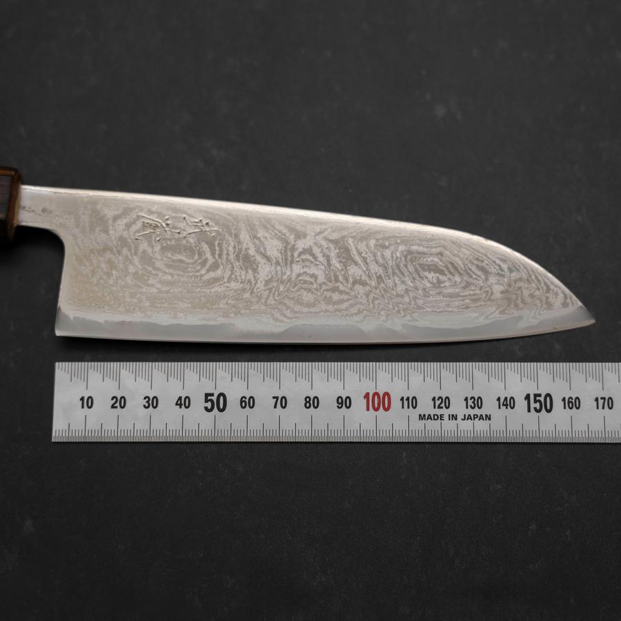 Santoku AUS-10 Wave Nickel Damascus Sumi Urushi Handle 165mm