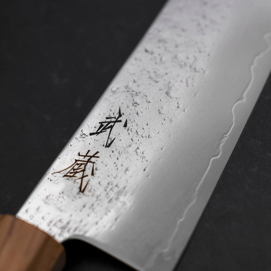Santoku AUS-8 Nashiji Olive Handle 170mm