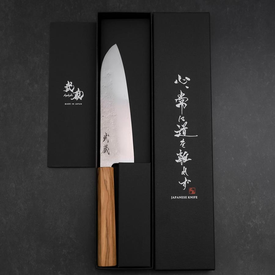Santoku AUS-8 Nashiji Olive Handle 170mm