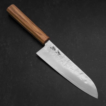 Santoku AUS-8 Nashiji Olive Handle 170mm