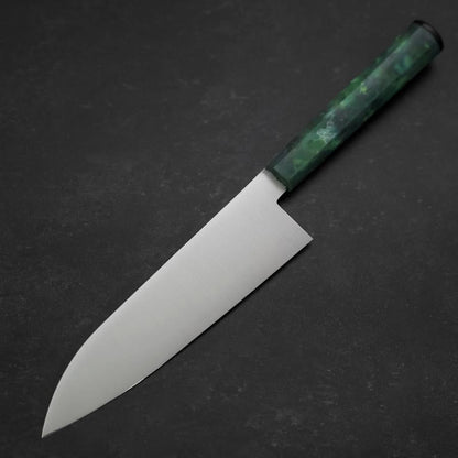 Santoku AUS-8 Polished Ocean Green Handle 180mm