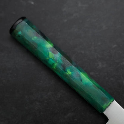 Santoku AUS-8 Polished Ocean Green Handle 180mm